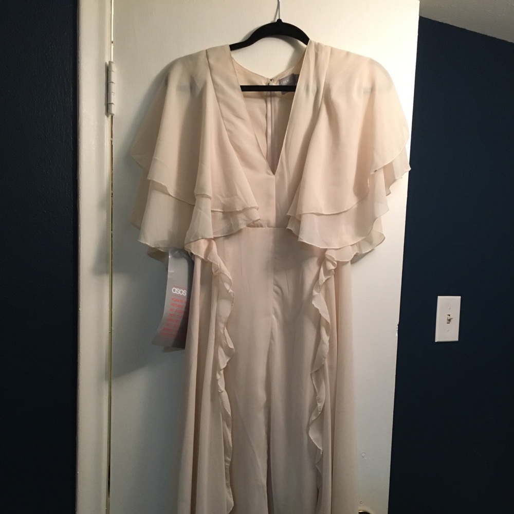 ASOS Flowy creamy blush dress